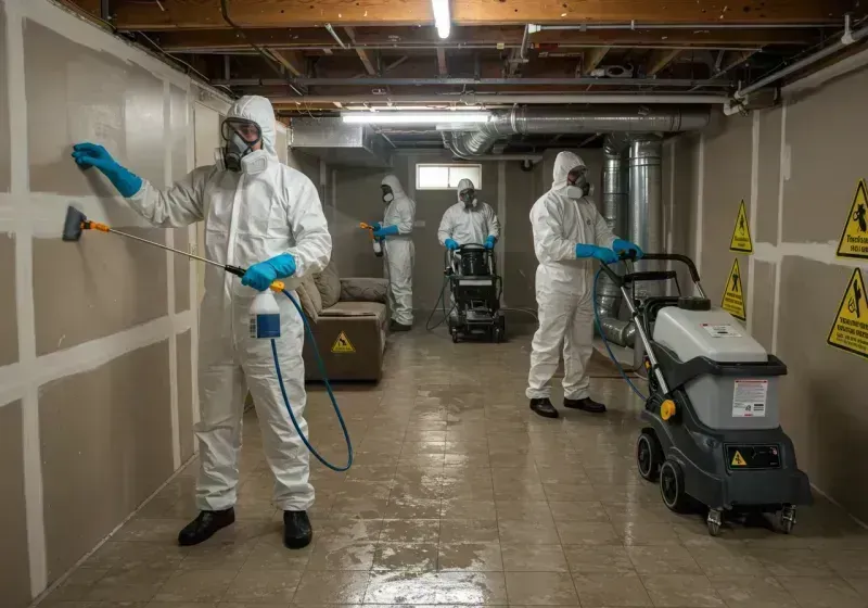 Basement Moisture Removal and Structural Drying process in Hancock County, KY